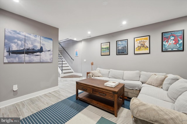 living room featuring hardwood / wood-style flooring