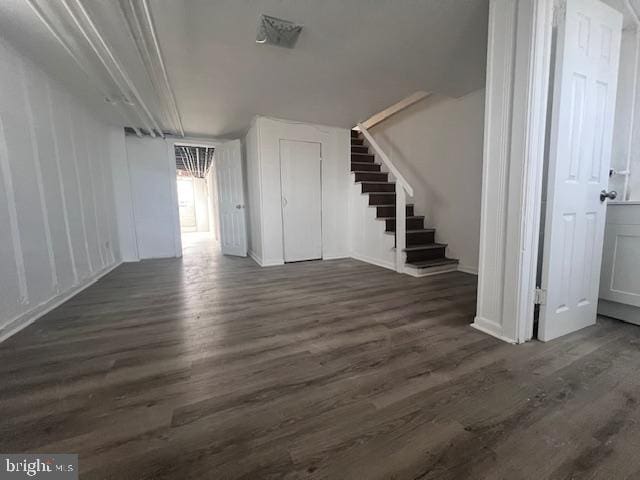 interior space featuring dark hardwood / wood-style flooring