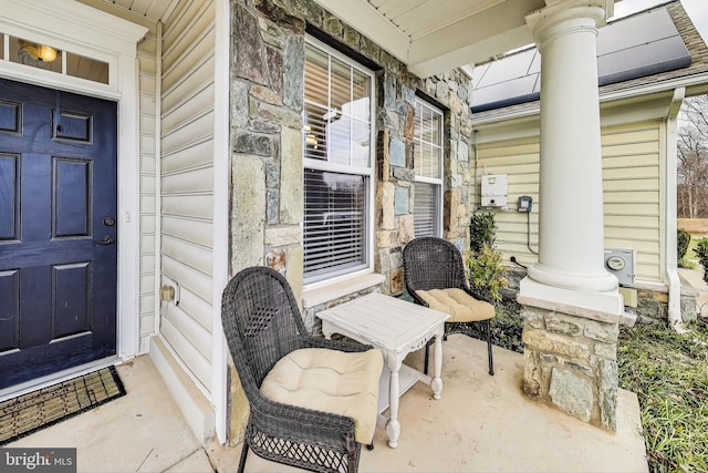 property entrance with a porch