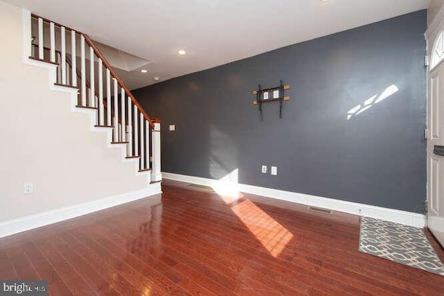 interior space featuring dark hardwood / wood-style floors