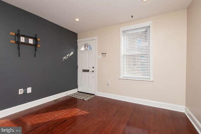 foyer featuring hardwood / wood-style floors