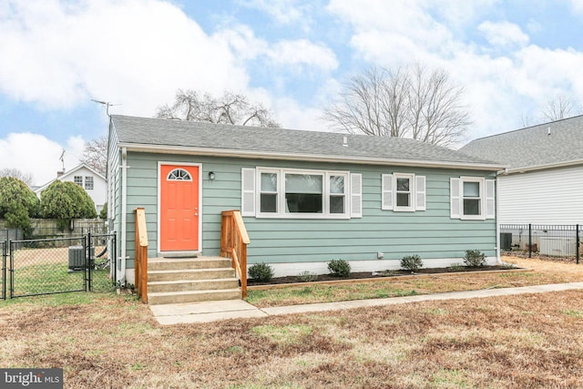 view of front of house with central AC unit