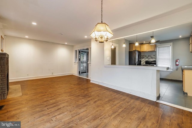 living room with wood-type flooring