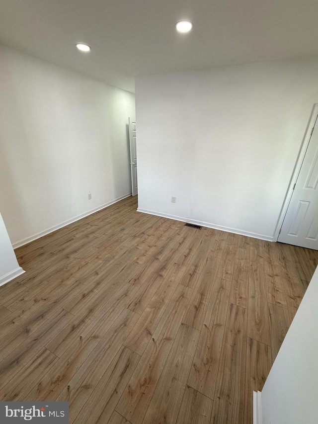 empty room featuring light wood-type flooring