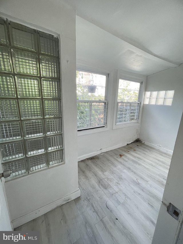 empty room with light wood-type flooring