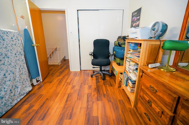 office area featuring wood-type flooring