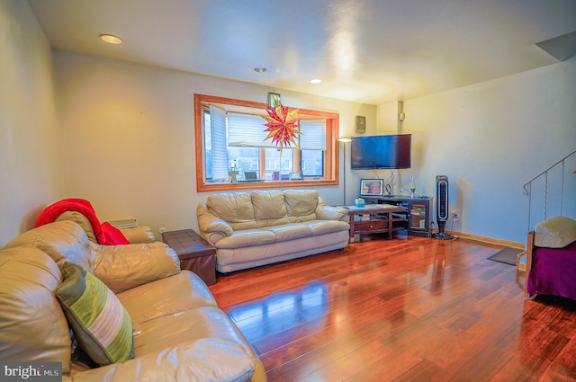 living room featuring hardwood / wood-style flooring