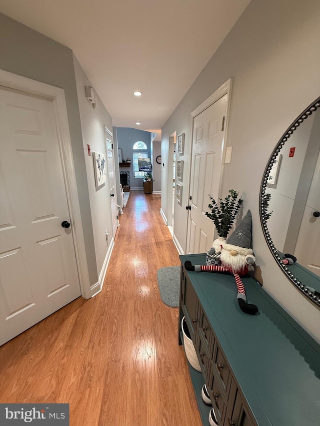 hallway featuring light hardwood / wood-style floors