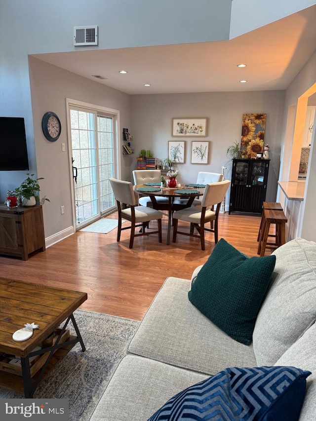 living room featuring hardwood / wood-style flooring