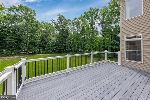 deck with a lawn