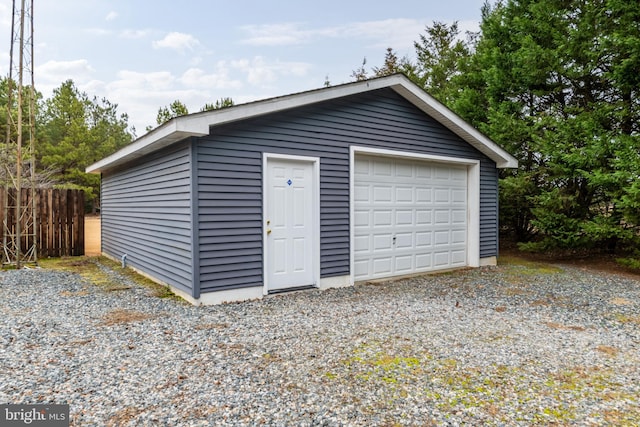 view of garage