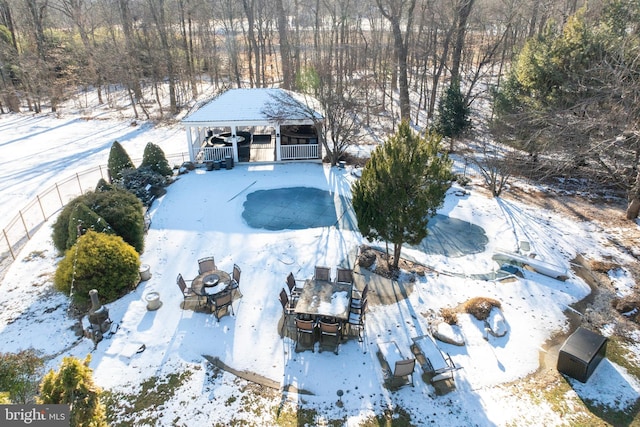 view of snowy aerial view