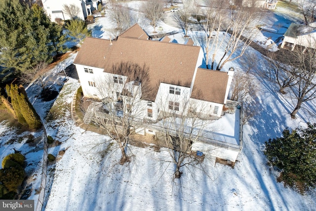 view of snowy aerial view