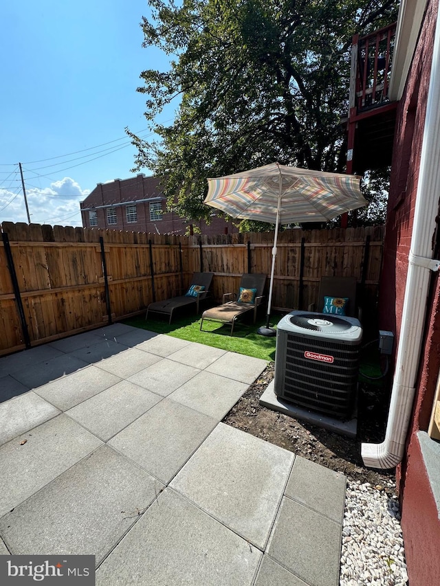 view of patio / terrace featuring central AC