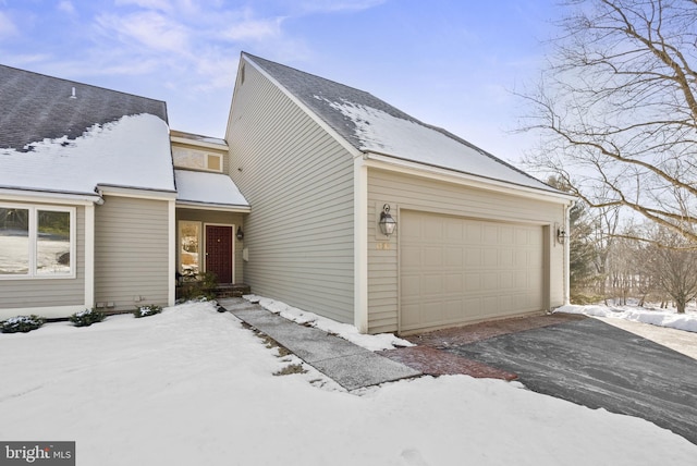 exterior space featuring a garage