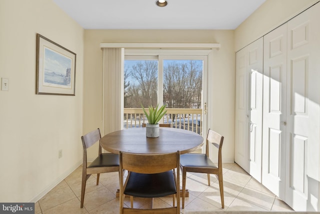 view of tiled dining space