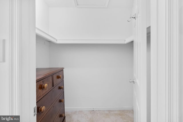 view of walk in closet