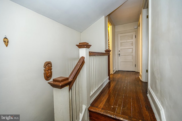 hall featuring dark hardwood / wood-style floors