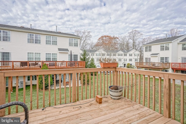 deck with a lawn