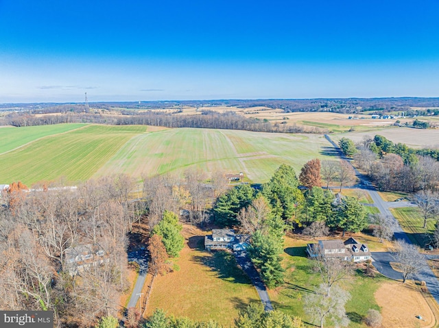 bird's eye view featuring a rural view