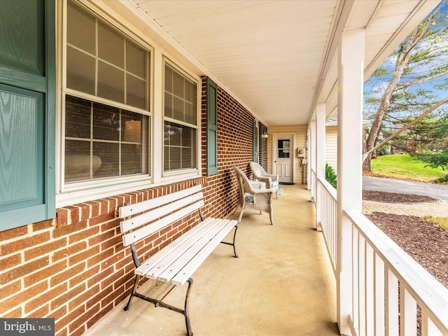 view of patio with a porch