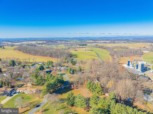 aerial view with a rural view