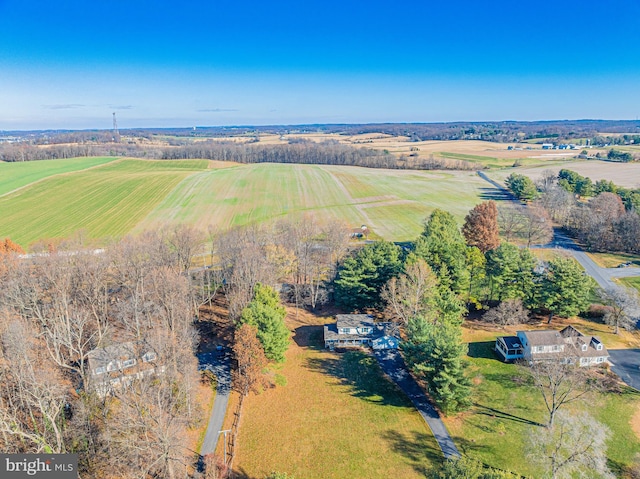 bird's eye view with a rural view