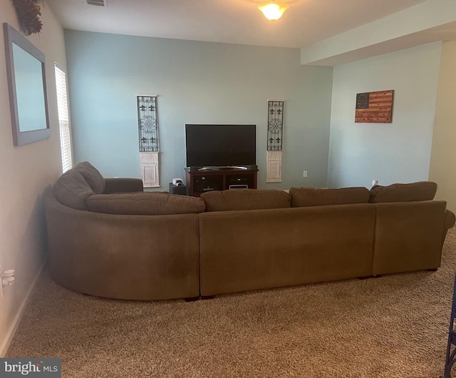 living room with carpet