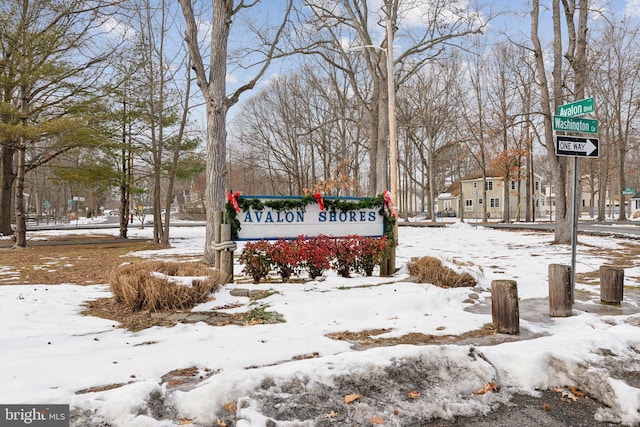 view of community sign