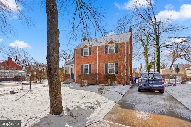 view of snow covered exterior