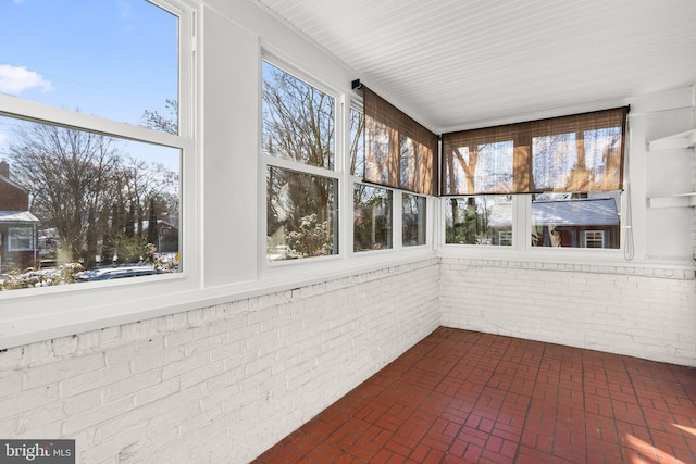 view of unfurnished sunroom