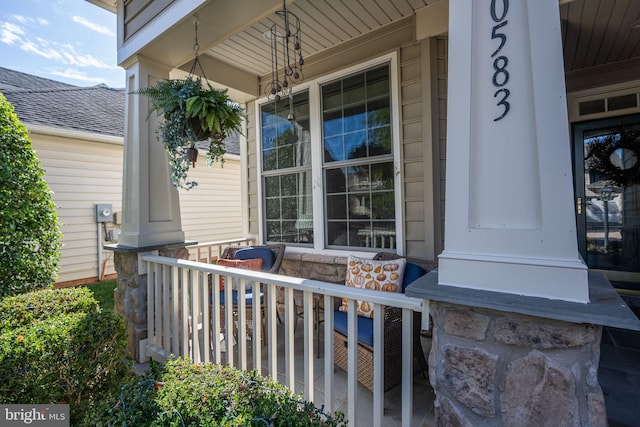 entrance to property with covered porch