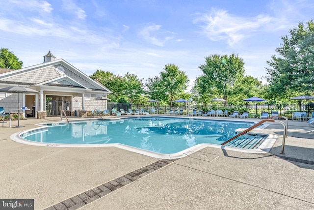 view of pool with a patio area