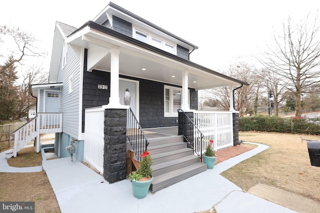 view of front of house with a porch