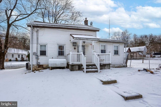 view of front of property with central AC unit