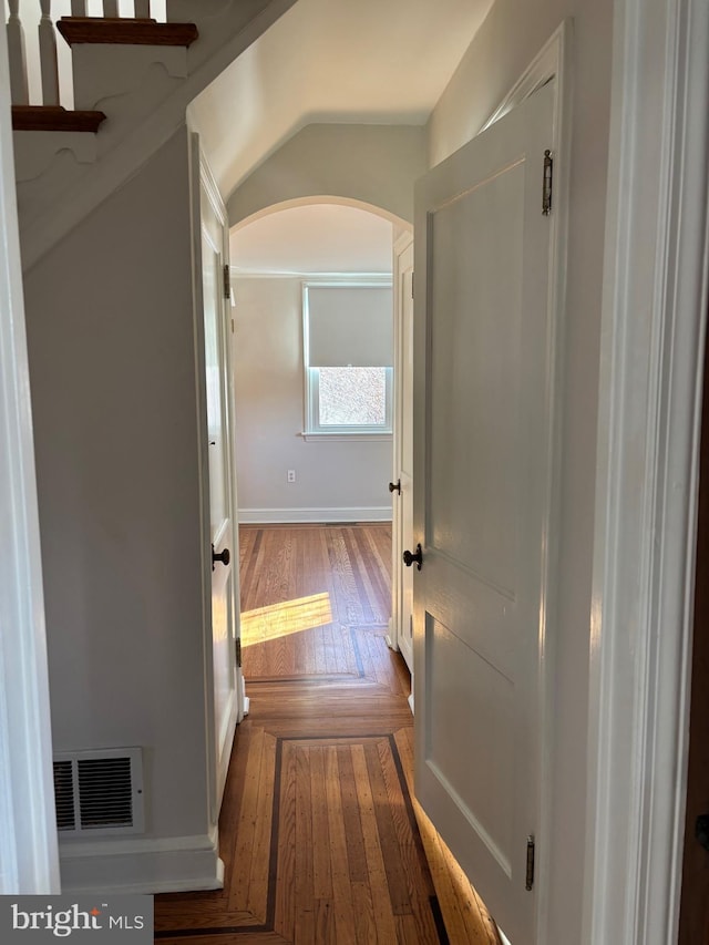 hallway featuring light hardwood / wood-style flooring