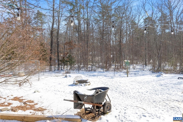 view of snowy yard