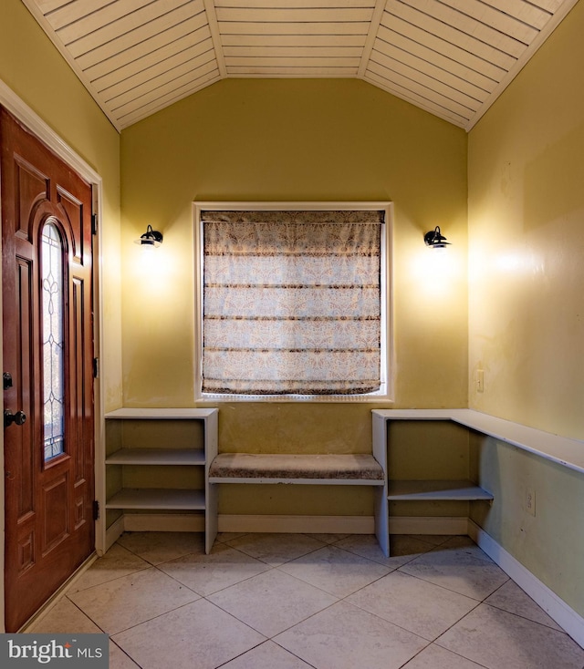 interior space featuring lofted ceiling