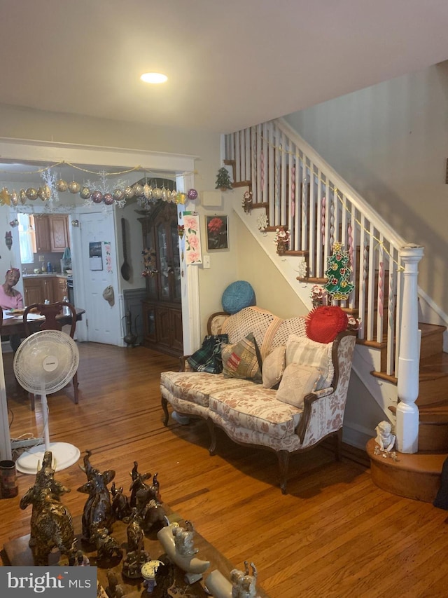 living room featuring hardwood / wood-style floors