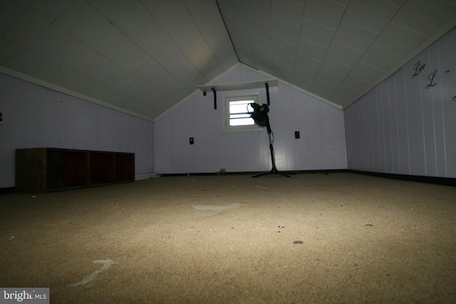 bonus room featuring lofted ceiling