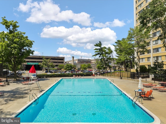 view of pool with a patio area