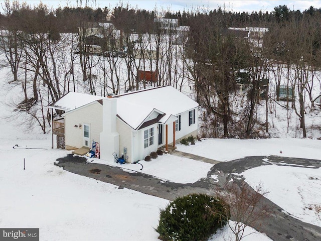 view of snowy aerial view