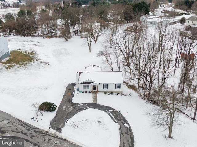 view of snowy aerial view