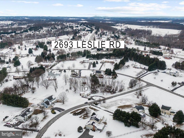 view of snowy aerial view