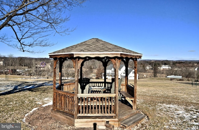 exterior space with a gazebo