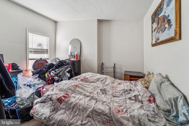 bedroom featuring a textured ceiling