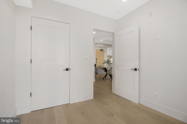 unfurnished bedroom featuring light hardwood / wood-style floors