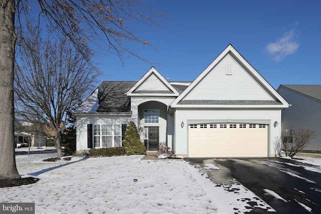 view of front of house with a garage