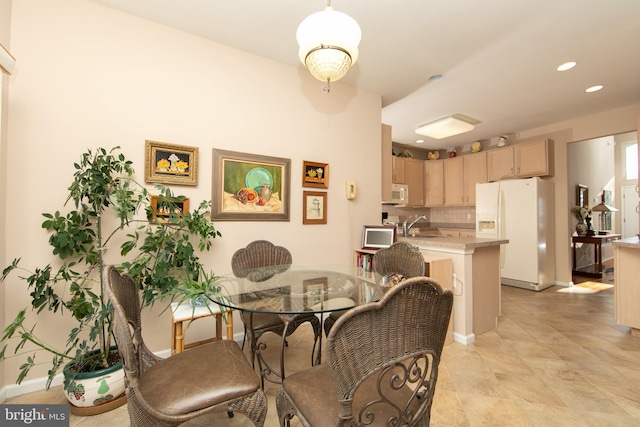 dining area with sink