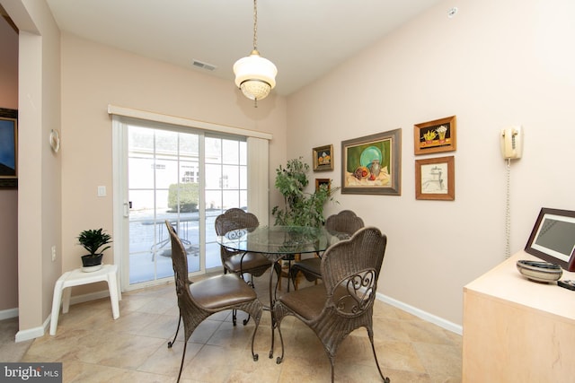 view of dining area